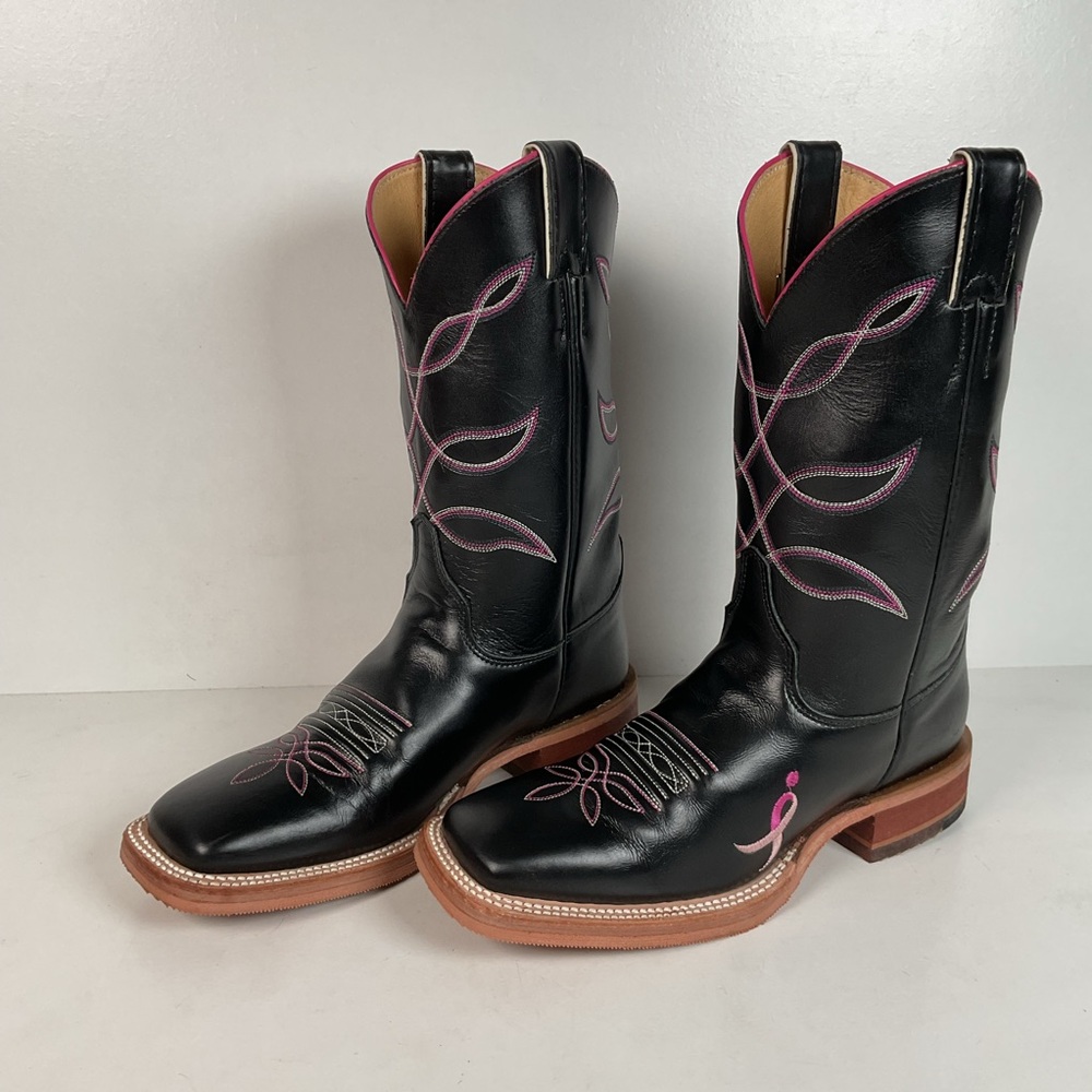 Justin Breast Cancer Awareness Cowgirl Boots | USA Made | Square Toe | 8 B